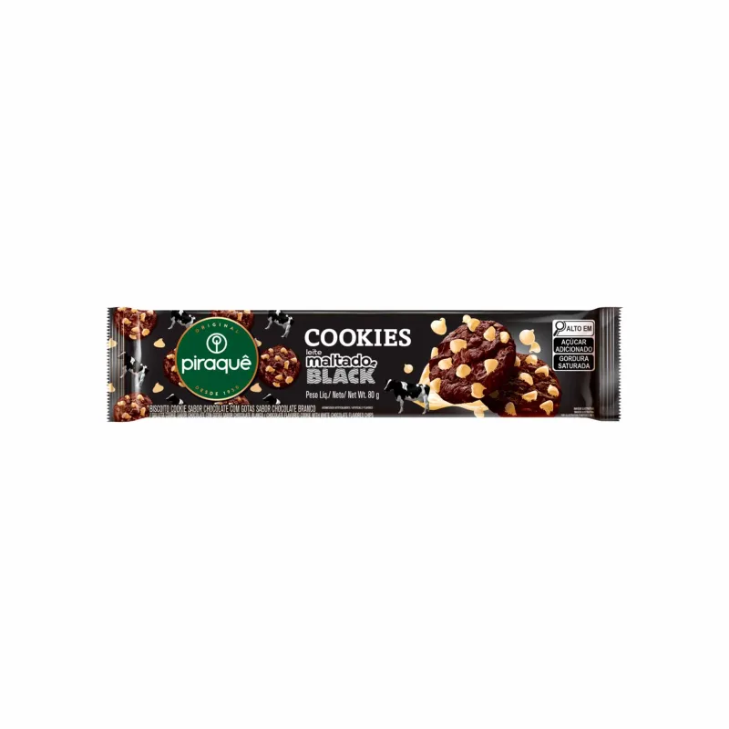 Cookies Leite Maltado Black Piraquê 80g - Piraquê - Mercearia