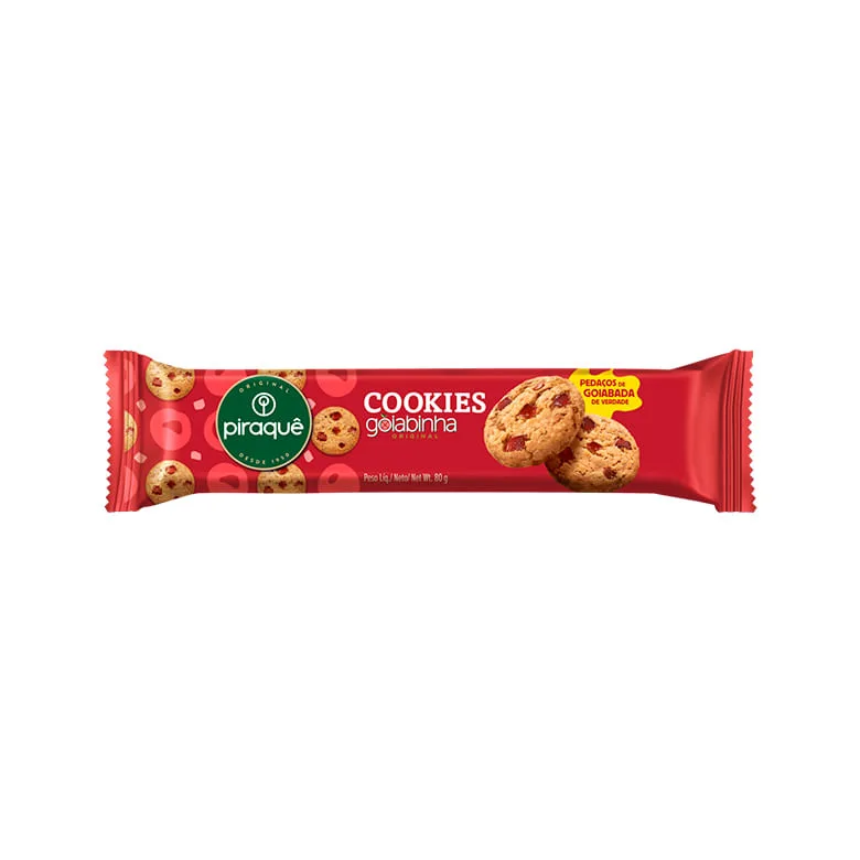 Biscoito Piraque Cookies Goiabinha 80g - Piraquê - Mercearia