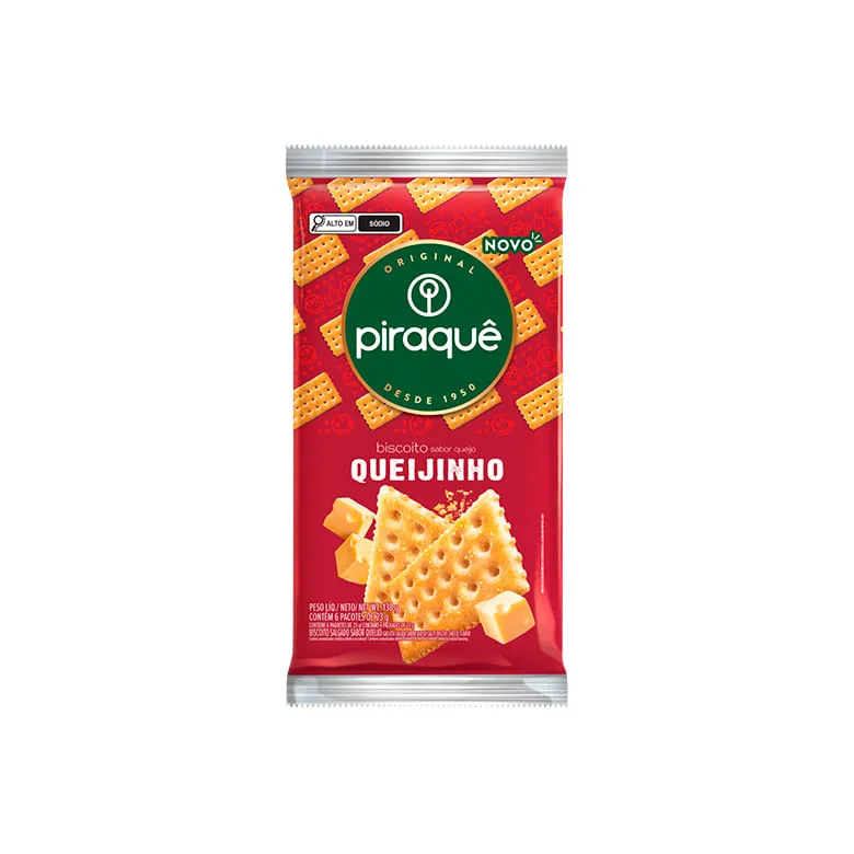 Biscoito Piraque Queijinho 138g - Piraquê - Mercearia