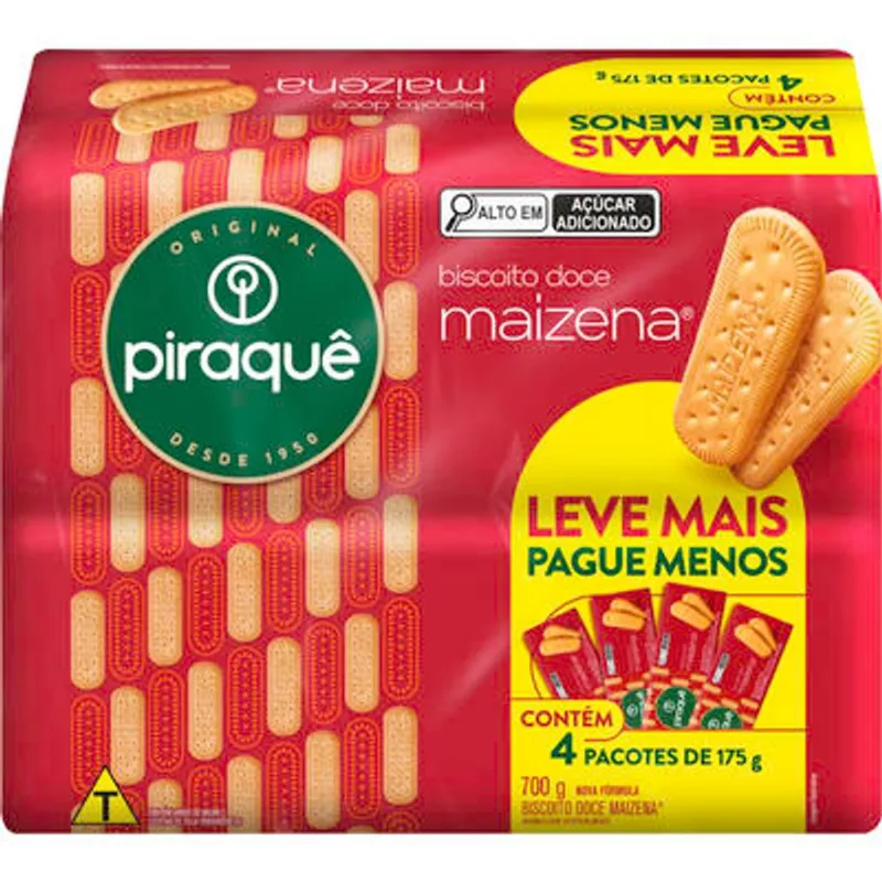 Biscoito Piraquê Maizena Pack 700g LEVE MAIS PAGUE MENOS
