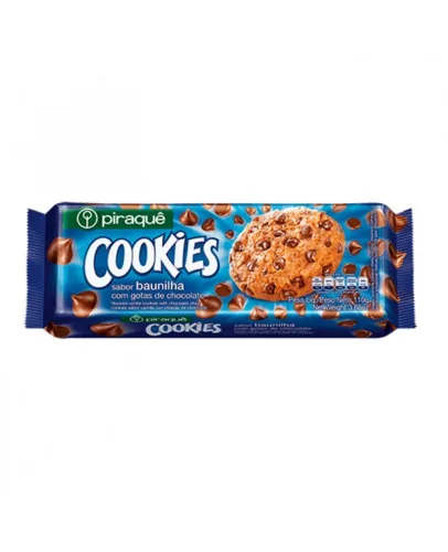 Biscoito Cookie Baunilha Com Gotas De Chocolate Piraquê Pacote 110g - PIRAQUE - Mercearia