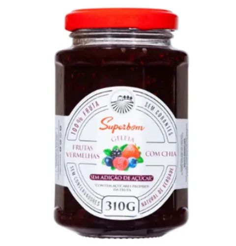 Geleia Frutas Vermelhas C Chia 310g Superbom - SUPERBOM - Mercearia