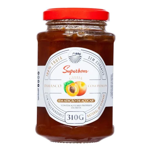 Geleia Superbom 100 Damasco C/pedacos 310g - SUPERBOM