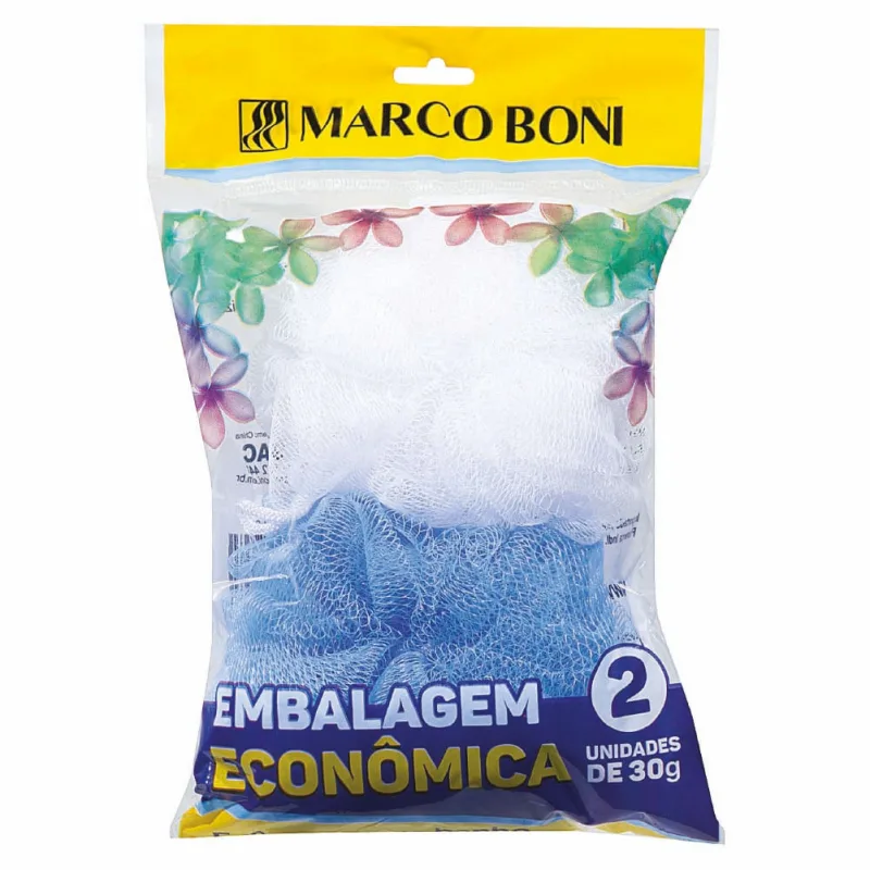 ESPONJA MARCO BONI BANHO NYLON PARA BANHO COM 2UN - MARCO BONI - Higiene E Beleza