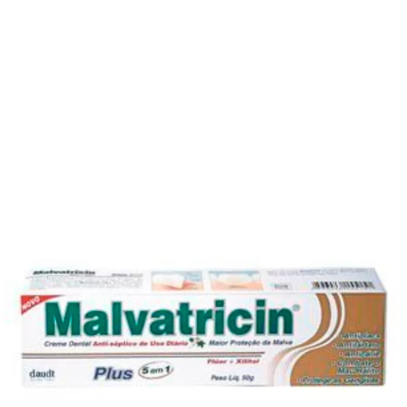 Creme Dental Malvatricin Plus Com 50 Gramas - MALVATRICIN - Bebidas