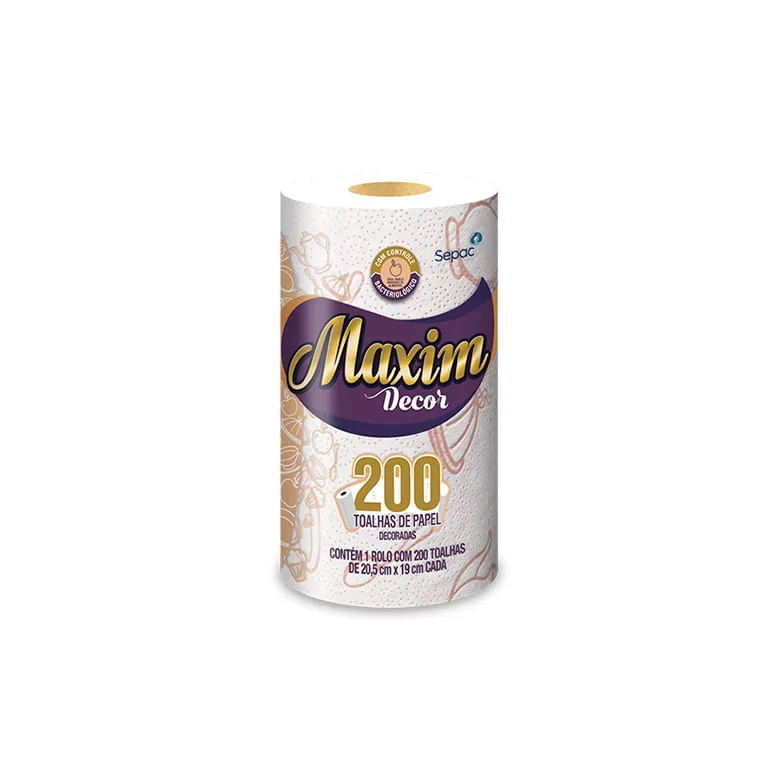 Toalha Papel Maxim Decor com 200 Folhas un - Maxim - Bazar