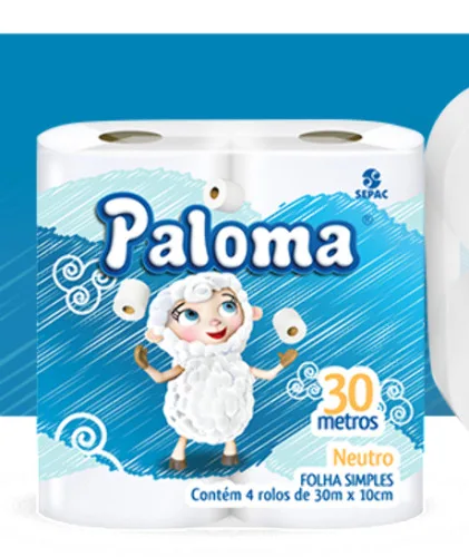 Paloma Papel Higienico 4x30 Folha Simples. - PALOMA - Higiene E Beleza