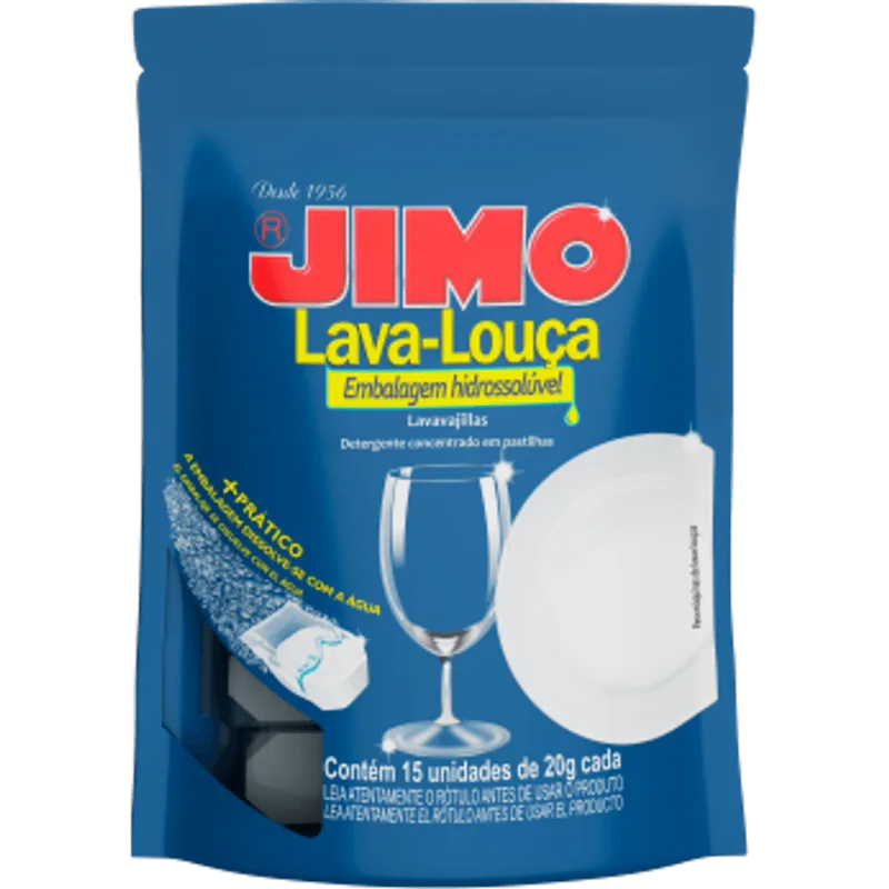 Lava Louças Jimo Pastilha Hidrossoluvel com 15Unidades