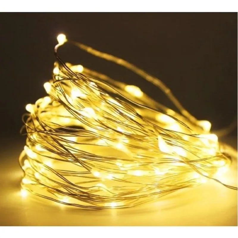 Fio LED Luz Amarela 100 Lâmpadas USB com Música 10M - Genérico - Casa E Construção