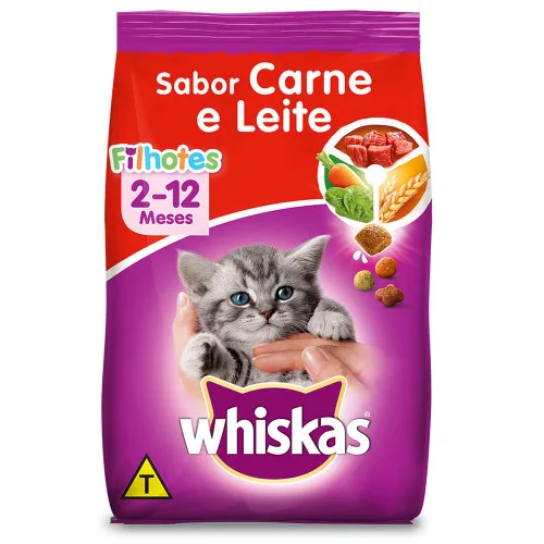 Alimento Para Gatos Filhotes Carne E Leite Whiskas Pacote 500g - WHISKAS - Petshop