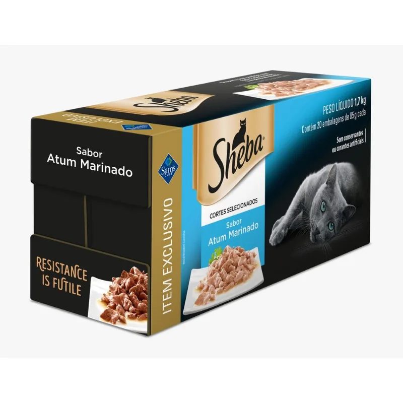 Sachê Sheba Atum Marinado Com 20 Unidades De 85g Cada