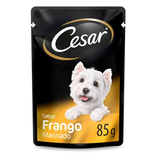 RAÇÃO ÚMIDA CESAR SACHÊ CORTES SELECIONADOS SABOR FRANGO MARINADO AO MOLHO PARA CÃES ADULTOS 85G - CÉSAR - Cachorro