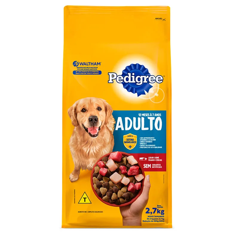 Alimento para Cães Pedigree Adulto Carne, Frango e Cereais 2,7kg - Pedigree - Petshop