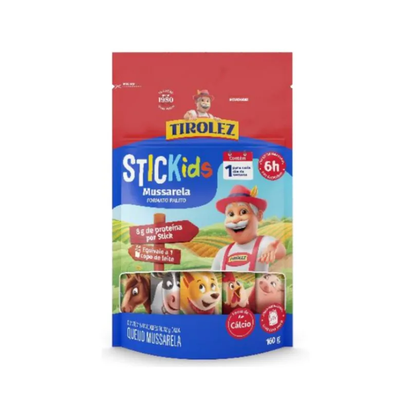 Queijo Mussarela Stick Pouch Tirolez 160g - TIROLEZ - Frios E Laticinios