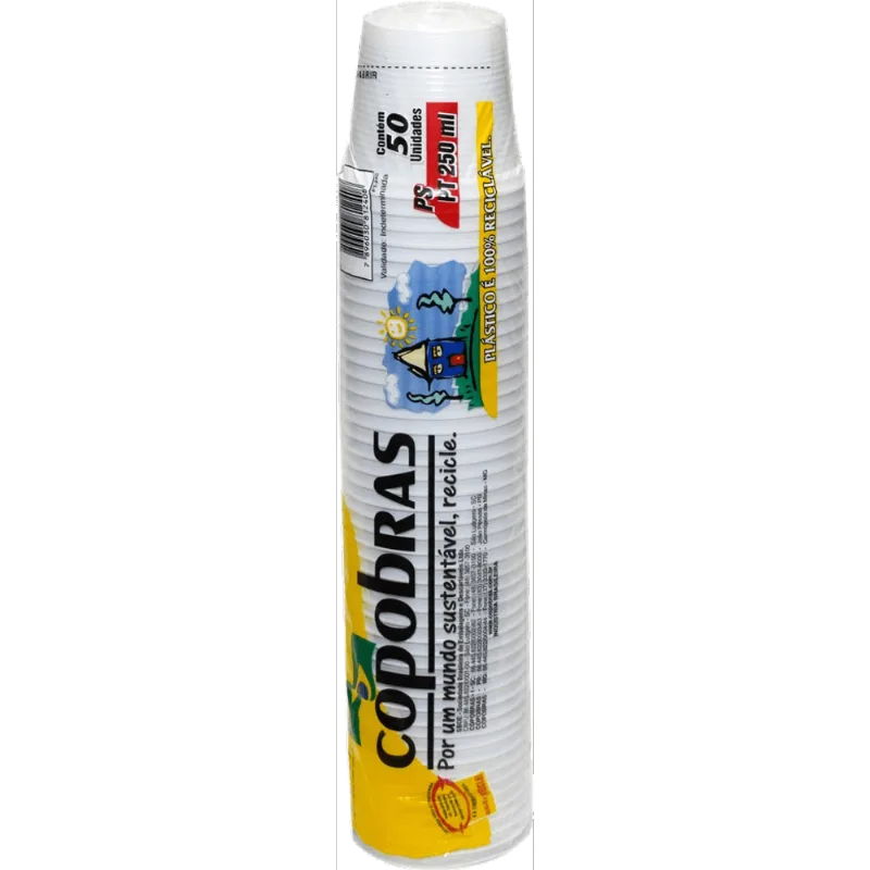 Pote para Caldo Descartável Copobras 50 Unidades 240ml cada