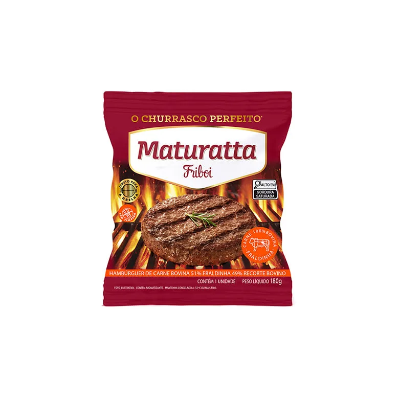 Hamburguer Maturatta Bovino Fralda 180g - Maturatta - Congelados