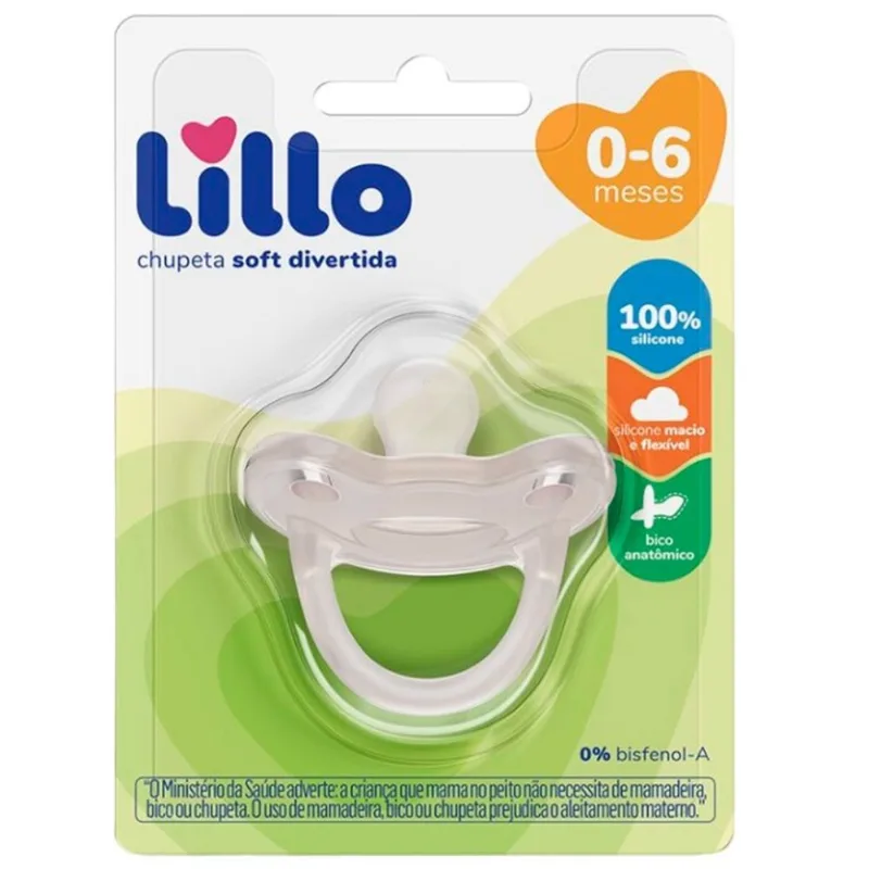 Chupeta Lillo Soft 100% Silicone Tamanho 1 Neutra
