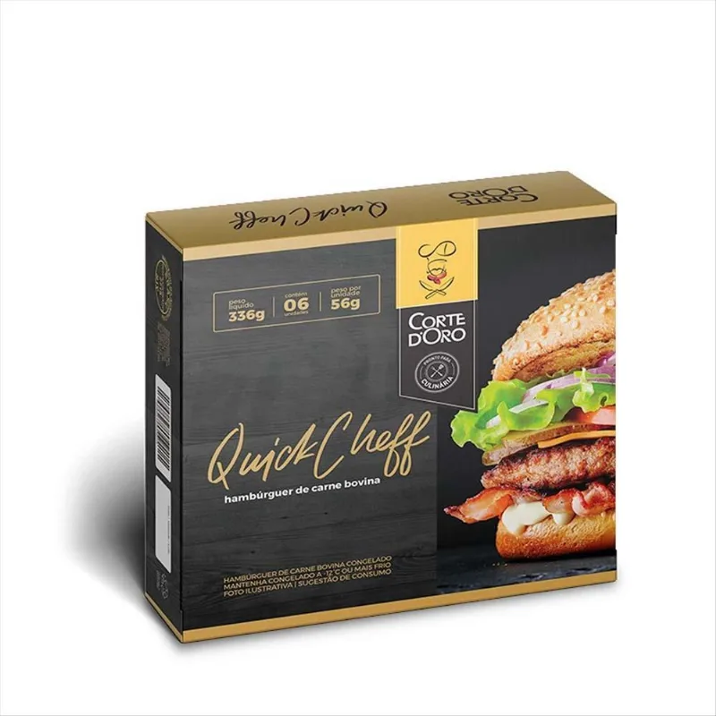 Hambúguer Bovino Quickcheff Corte D'oro 336g Quickcheff Corte Doro 336g