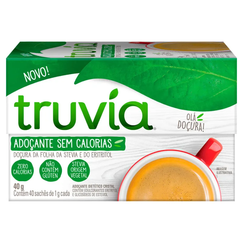 Adoçante em Pó Truvia Caixa 40g c/ 40 Unid de 1g Cada - Truvia - Mercearia