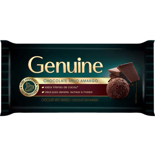 Chocolate Genuine 1kg Chocolateolate Meio Amargo - AMARGO - Mercearia