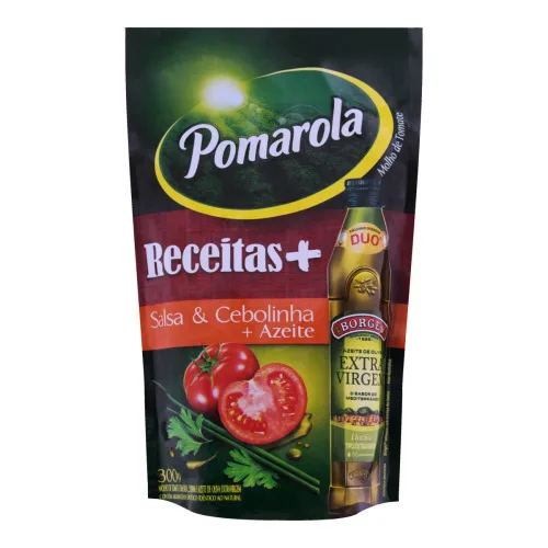 Molho De Tomate Salsa Cebolinha E Azeite Borges Pomarola Sachê 300g - TOMATE - Mercearia