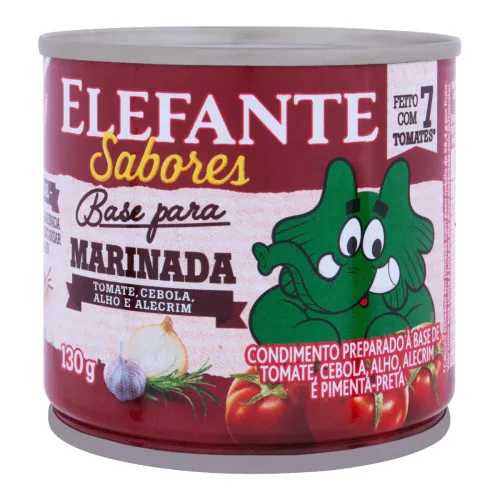 Extrato De Tomate Base Para Marinada Elefante Lata 130g - ELEFANTE - Mercearia