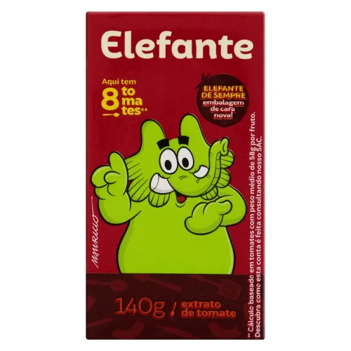 Extrato De Tomate Elefante Caixa 140g - ELEFANTE - Mercearia