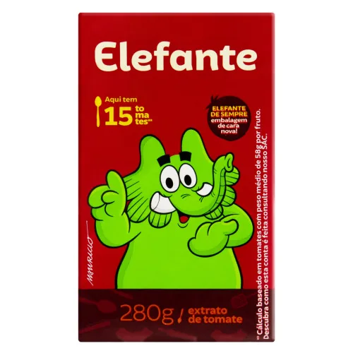 Extrato De Tomate Elefante Caixa 280g - ELEFANTE - Mercearia