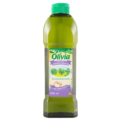 Óleo Composto De Soja E Oliva Cebola Alho Olívia Garrafa 500ml - OLIVIA