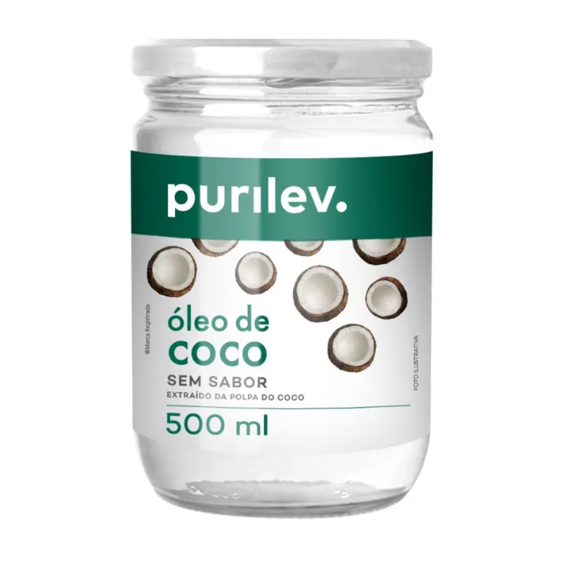 Óleo de Coco sem Sabor Purilev Vidro 200ml