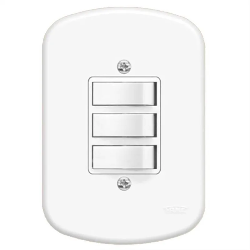 Interruptor Embutir 3 Paralelas Com Placa Série Blanc - 0657 - Fame Interruptor Embutir 3paralelas C-p Sb Fa 657 Fame