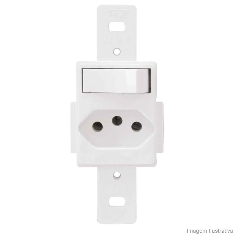 Interruptor paralelo com tomada 20A 250V Blanc Fame