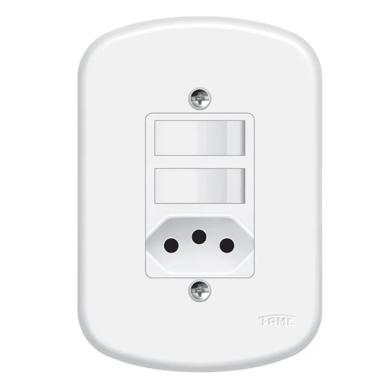 Conjunto 2 Interruptor Blanc Paralelo 2p+T 10a Fame