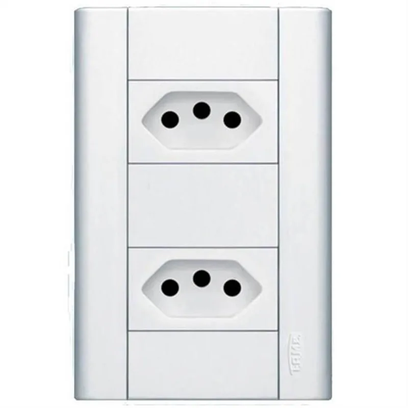 2 Tomadas 20a 250 Volts Com Placa Modulare - 1434 - Fame 2 Tomadas 20a C-placa Modular Fame 1434.