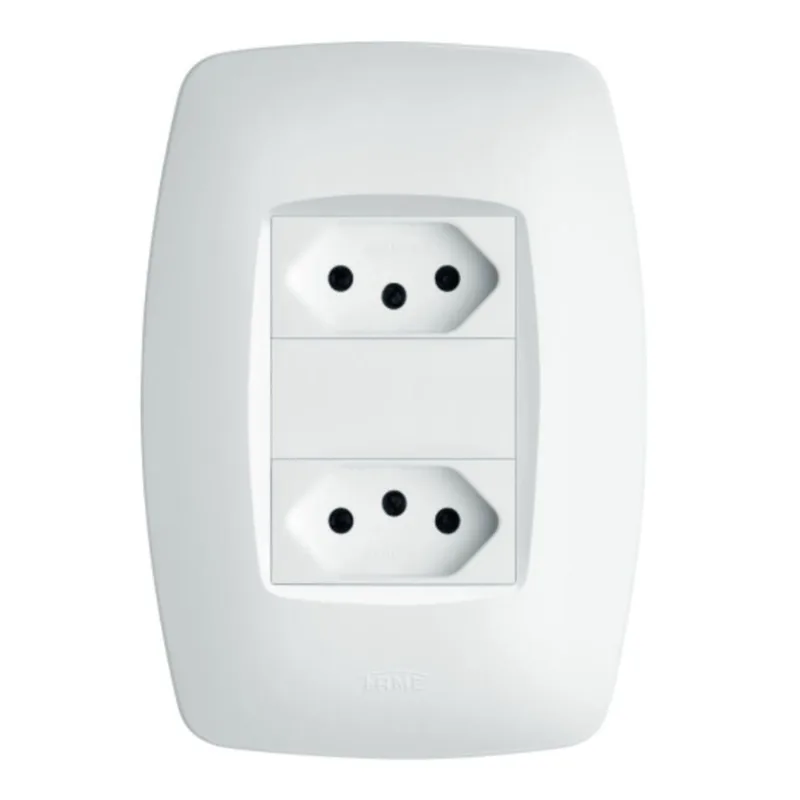 Conjunto 2 Tomadas 2p+t 20a 250 Volts Distanciadas Elegance 2364 Fame 2 Tomadas 20a C-placa Eleg