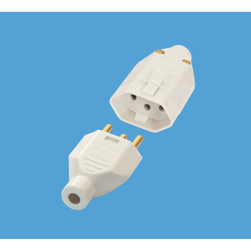 Plugue 2P Junção Macho e Fêmea 10A/250V 2747 Branco Fame