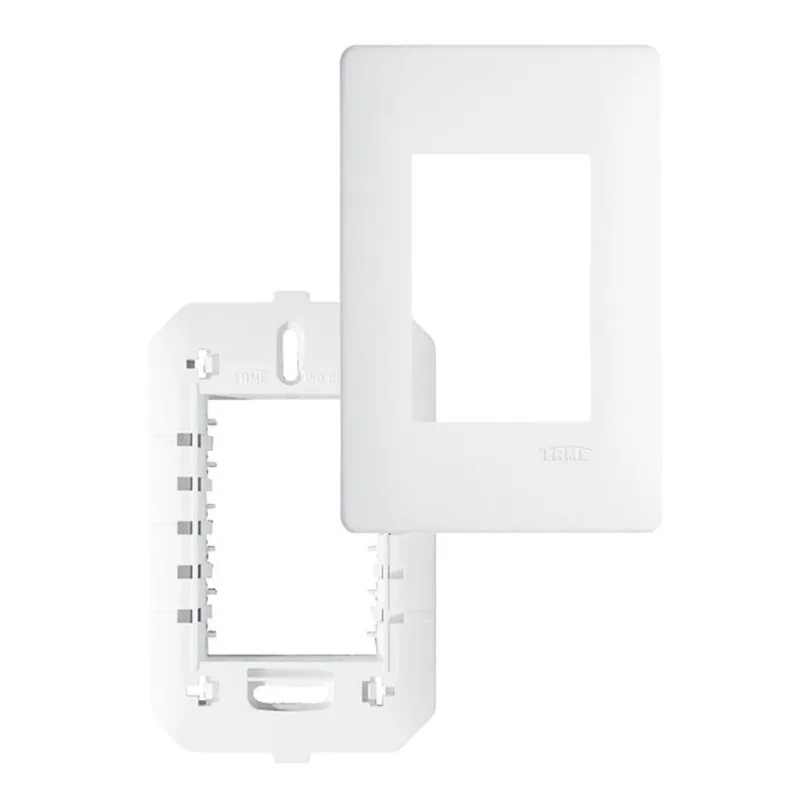 Placa Com Suporte Fame Habitat 4x2 Para 3 Módulos Horizontais Branco