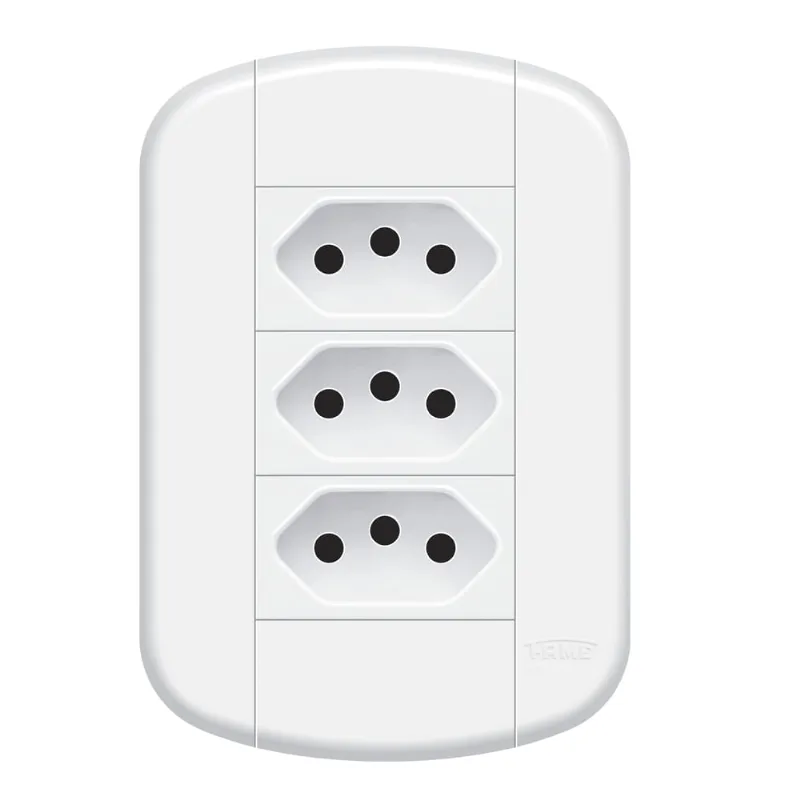 Tomada Fame Padrao Tripla 2P+T 20A Distanciada Blanc Mais
