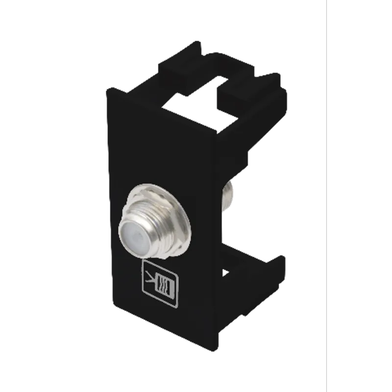 Tomada para antena de tv para cabo coaxial/preta