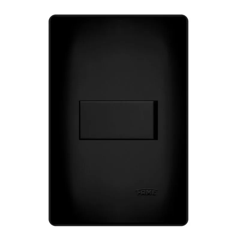 Conjunto 1 Interruptor Habitat Simples 16a 250v Black Fame