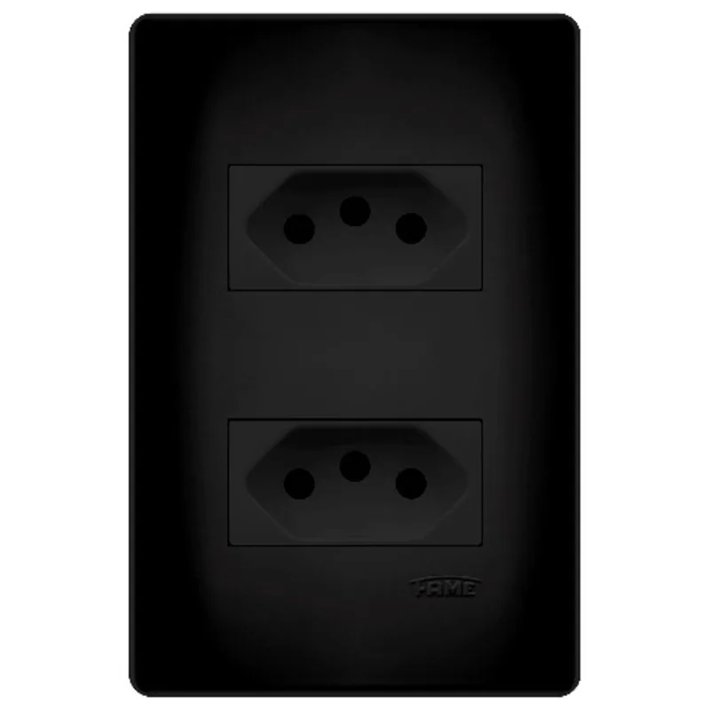 2 tomadas 2p t distanciadas 10a/250v/preta