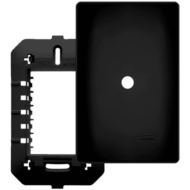 Placa 4x2 Espelho Saída De Fio Habitat Preto - 06440700 - Fame Placa 4x 2 - Saída De Fio Habitat Preta - 06440700 - Fame