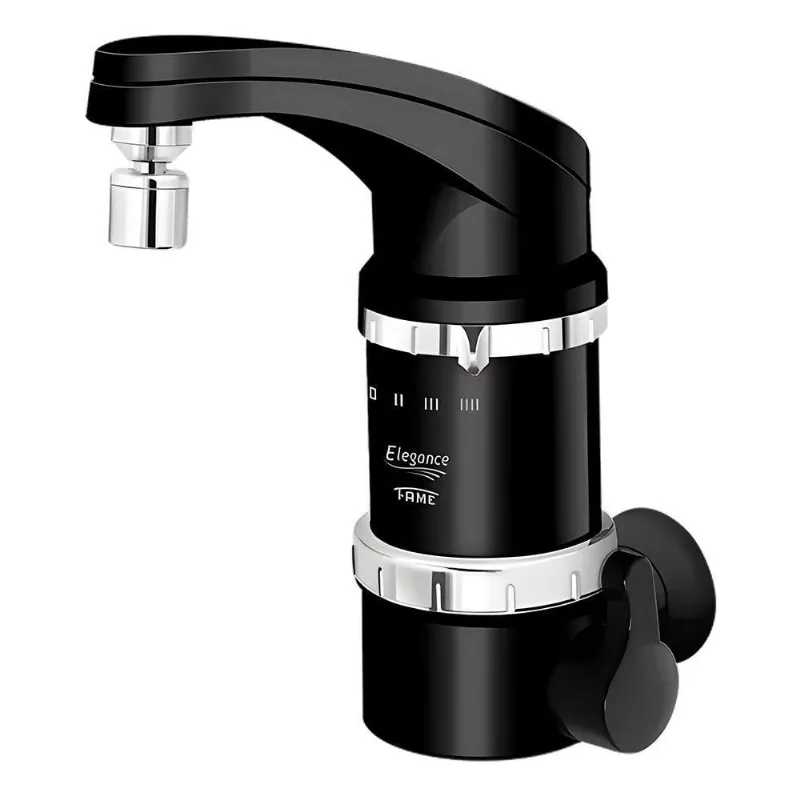 Torneira Elétrica Fame Elegance 4 Temperaturas Super Potente De Parede Preta 220v