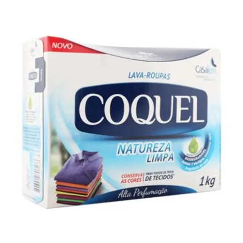Lava Roupas Em Pó Extrato De Coco Casa Km Coquel Natureza Limpa Caixa 1kg - COQUEL