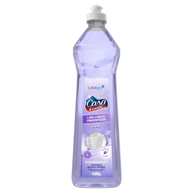 Lava-Louças Líquido Concentrado Clear Casa & Louças Squeeze 400g