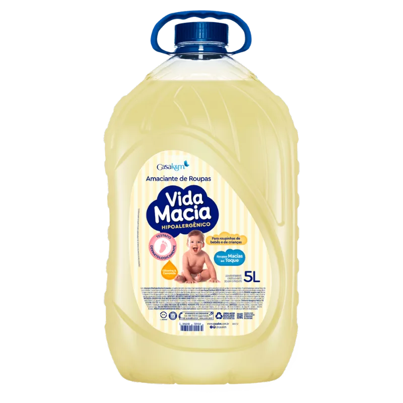 Amaciante de Roupa Glicerina & Camomila Vida Macia Galão 5L