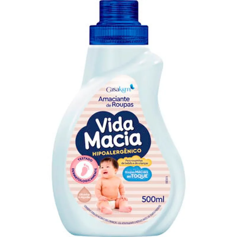 Amaciante de Roupa Vida Macia Flor de Algodão 500ml