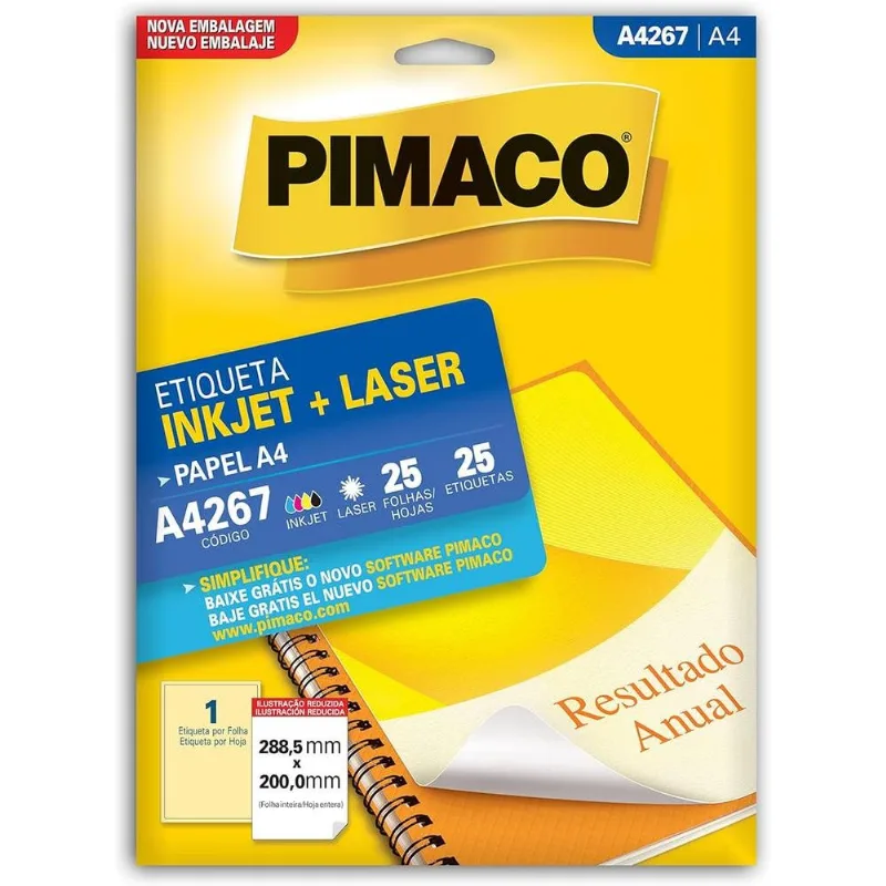 Etiqueta Inkjet Laser A4 267 25 Unidades