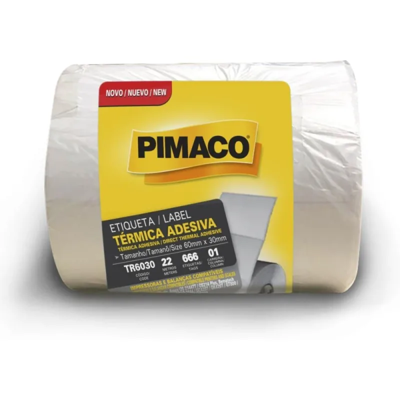 Etiqueta Adesiva Termica 60MMX30MM C/666 ETIQ. - Pimaco - Papelaria