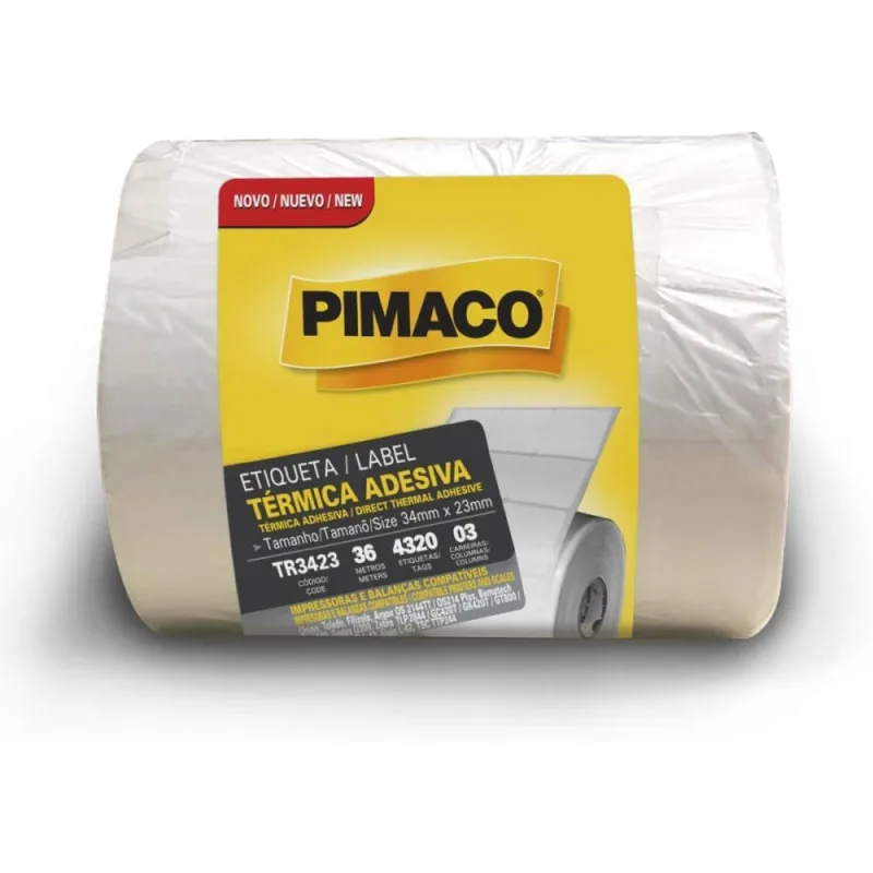 Etiqueta Adesiva Termica 34MX23MM C/4320 ETIQ. - Pimaco - Papelaria